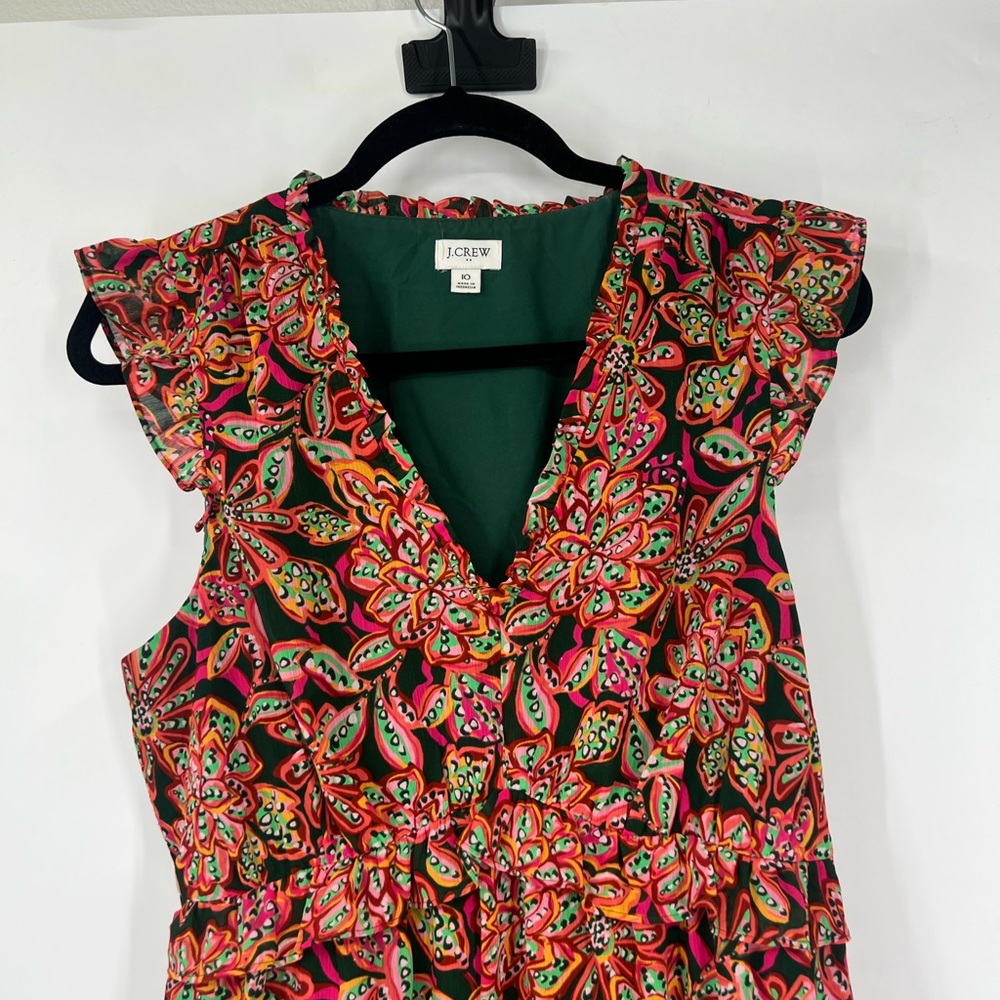 J. Crew Factory Ruffle V-Neck Mini Dress - Picture 2 of 7